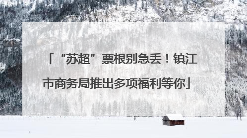 “苏超”票根别急丢！镇江市商务局推出多项福利等你